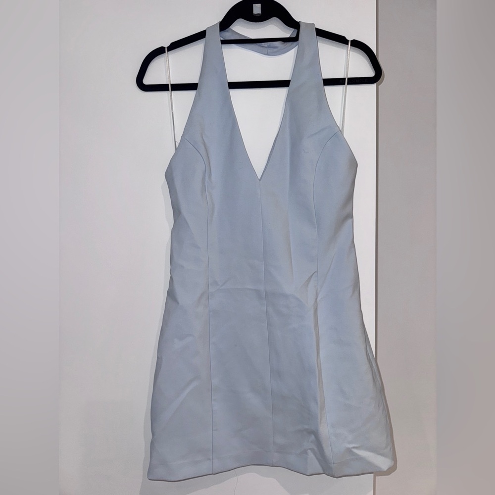 ZARA blue halter mini dress